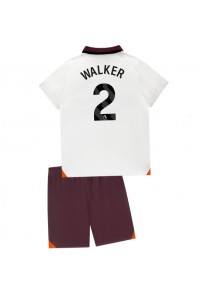 Manchester City Kyle Walker #2 Jalkapallovaatteet Lasten Vieraspeliasu 2023-24 Lyhythihainen (+ Lyhyet housut)